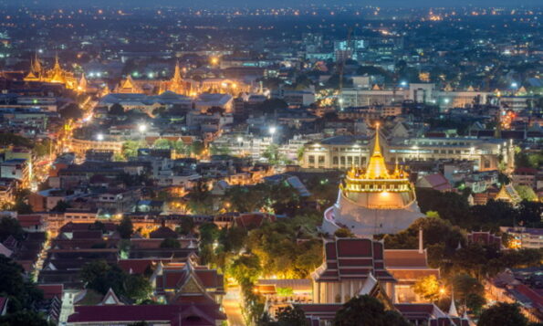 ์Night view at Wat Saket