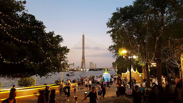 Santi Chai Prakan Park on phra athit road, phra sumen fort