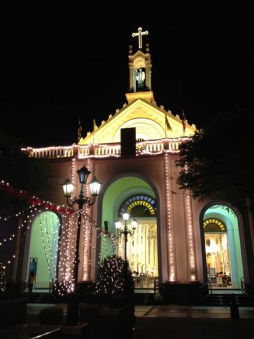 francis xavier church at night