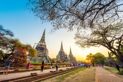 wat phrasi sanphet located in ayutthaya historical park